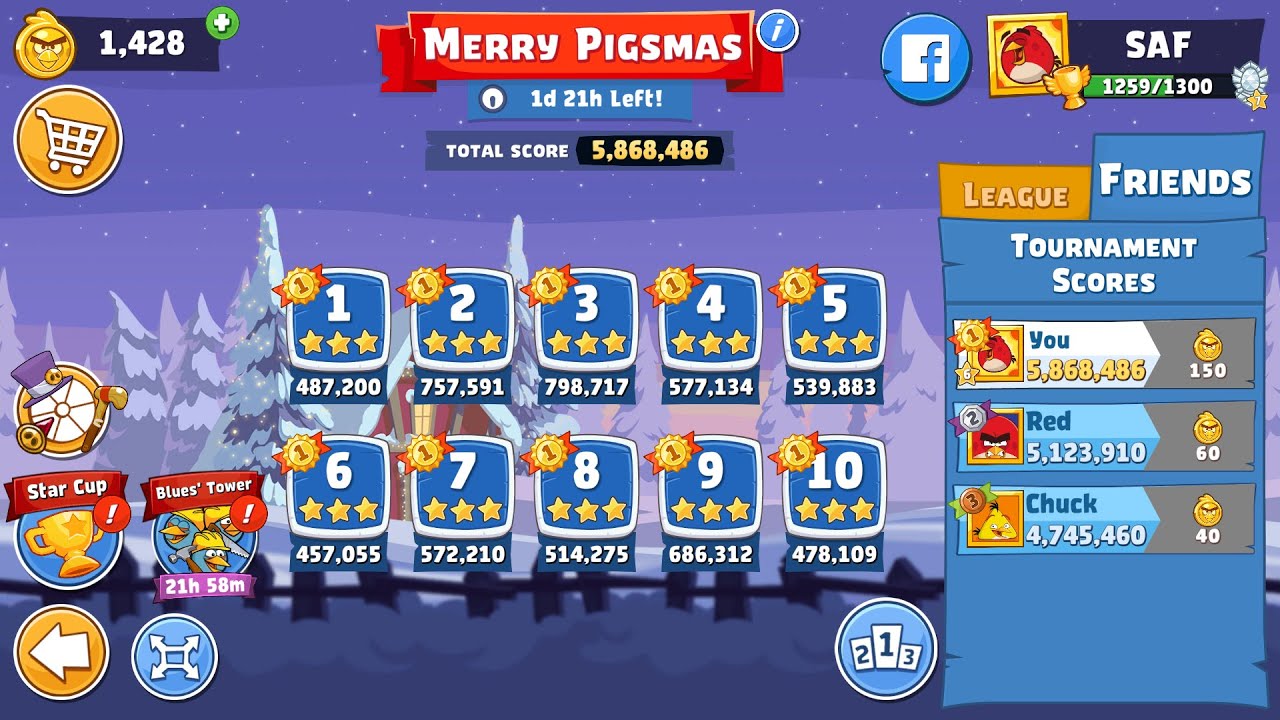 Angry Birds Friends. Merry Pigsmas (28.12.2023). All levels 3