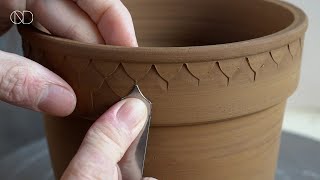 무늬를 넣은 도자기 토분 만들기 : Making a Terracotta planters [ONDO STUDIO]