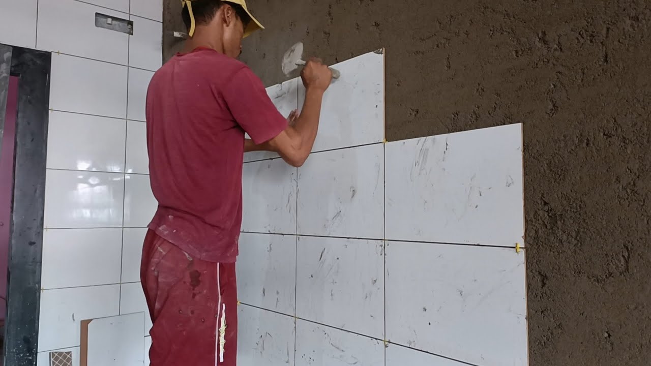 12×18 wall tiles installation with spacer🔥🔥🔥 wall Tile fitting with