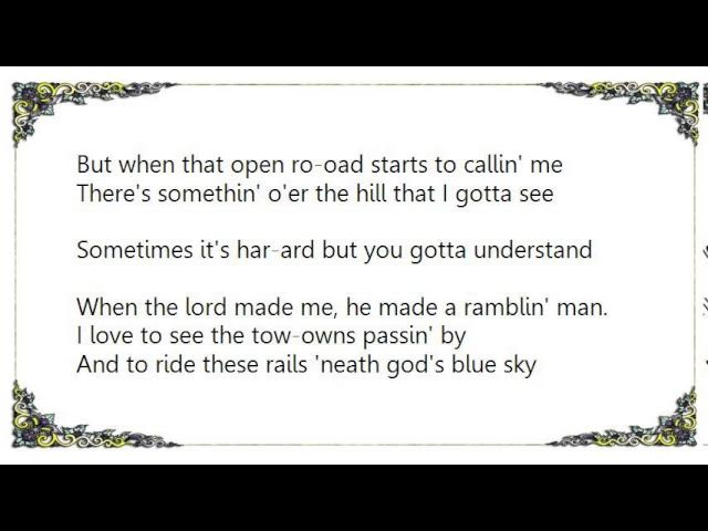 Hank Williams - Rambling Man Lyrics Hank Williams - Rambling Man Lyrics