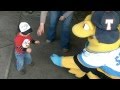 Fun with the mascots on opening day 2012