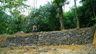 Building Bank Fish Pond With Stones, Testing The Perseverance Of A Young Girl Build Fish Pond