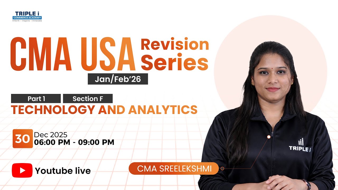 CMA USA Revision Series | Jan/Feb'26 | Part 1 | SEC F | Technology And Analytics | CMA Sreelekshmi