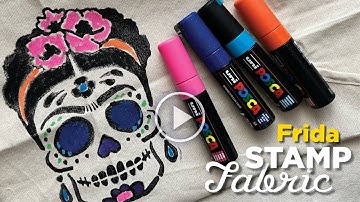 Frida Foam Stamp on Fabric!–Tutorial Tidbits