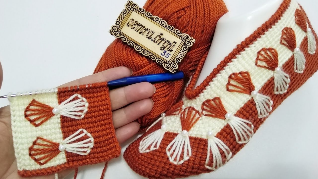 İşlemeli fiyonk modeli Tunus işi patik @Semraorgu