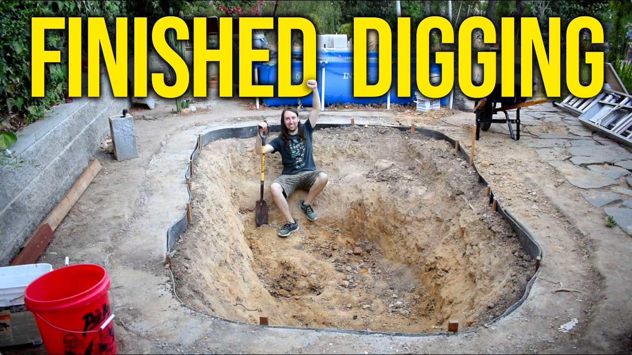 Finished Digging DIY Koi Pond in Backyard! - YouTube