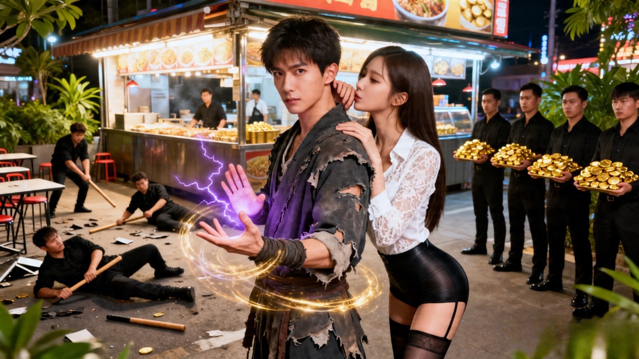 窮小子吃夜宵救下被欺負的美女，怎料他是扮豬吃老虎的龍王，美女總裁慧眼識珠帶他回家，貼在耳邊喊：哥哥，這輩子我嫁定你了#drama #爽剧 #英雄本色 #男频 #短剧