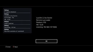 PS5 13.20 Testing LUAcore &amp; LUA Loader Exploits