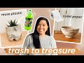 DIY-ING MY TRASH INTO HOME DECOR (FT. LETITIA KIU) | Marble Concrete Pot + Toilet Paper Mache Bowl