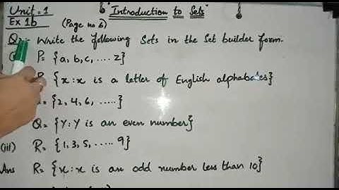 Unit 1: Introduction to Sets Ex.1b (Question 2); Mathematics Grade 6.