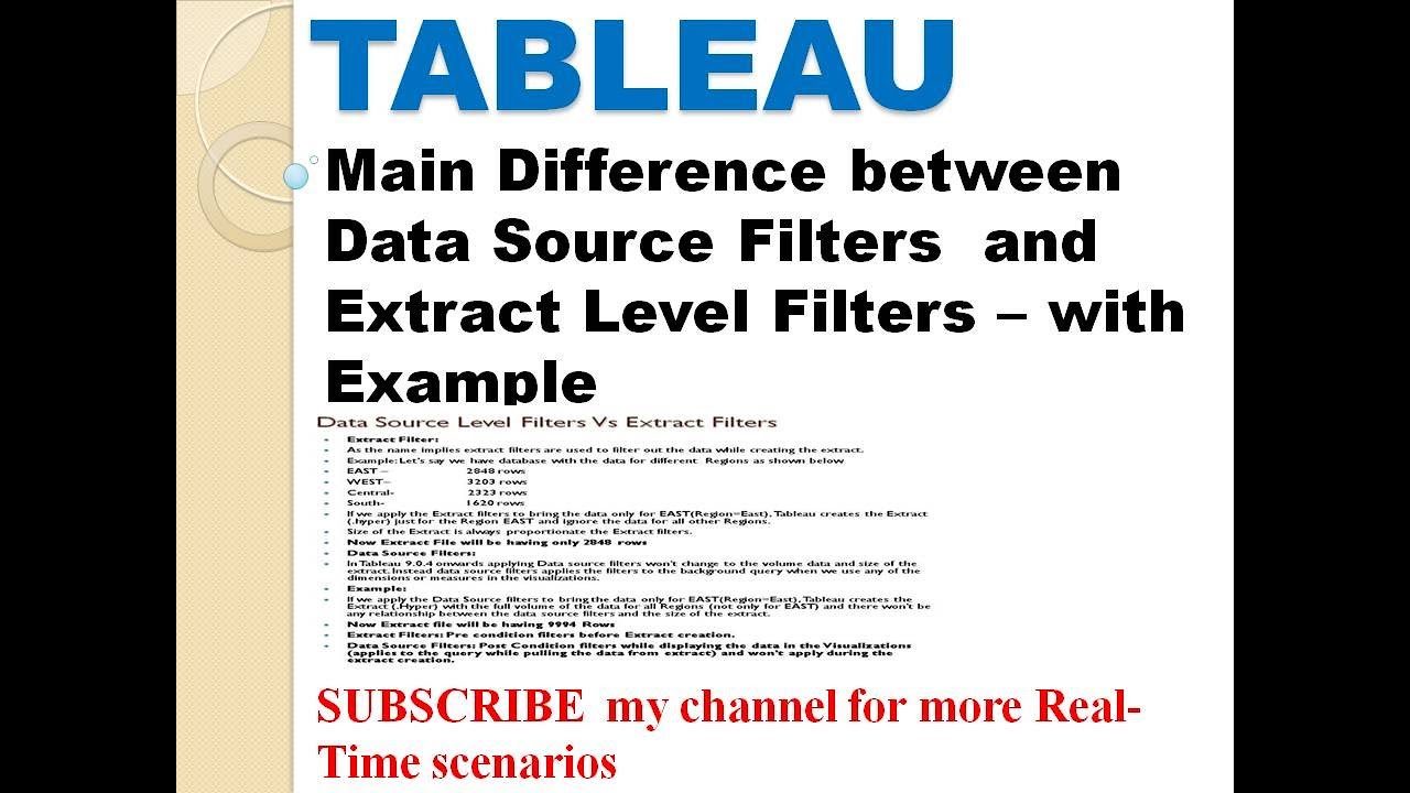 Data Source Filter Vs Extract Level Filter YouTube