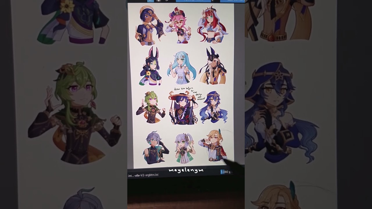 Genshin Impact Sumeru characters drawing process