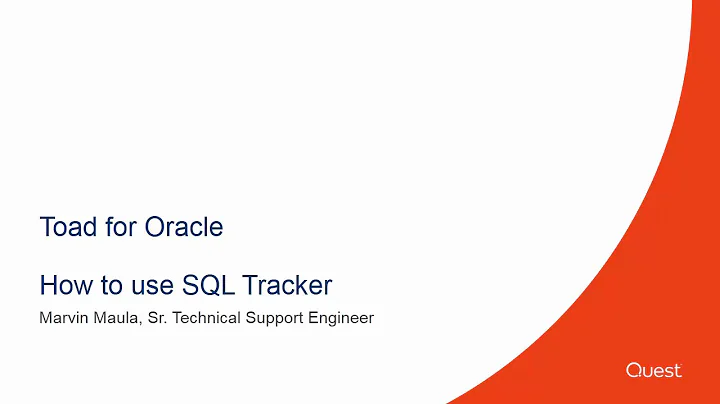 How to use Toad for Oracle's SQL Tracker tool