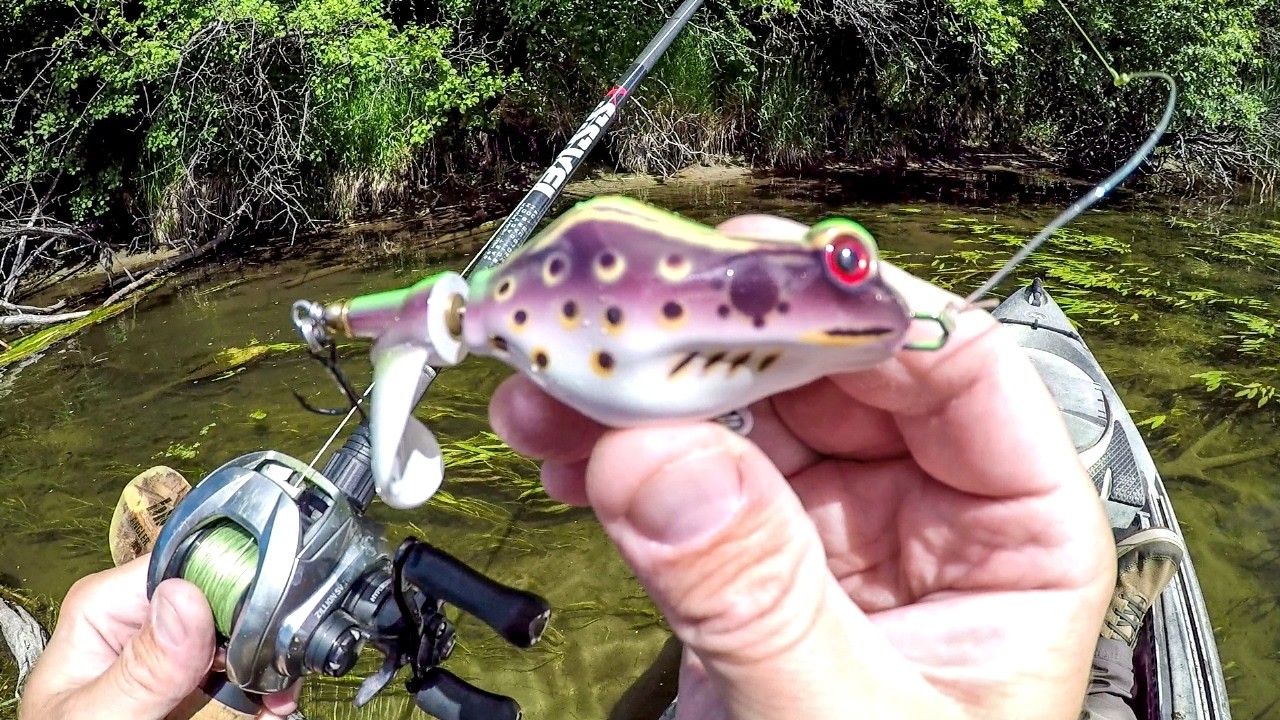 River Fishing A Frog Plopper!