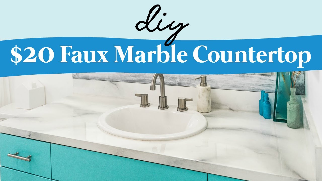 Diy Faux Marble Countertop For 20, Painting Bathroom Marble Countertops