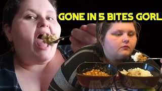 Amberlynn Reid BARELY chews her food