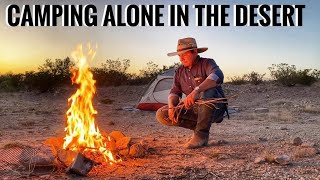 Desert Camping Alone & Wild Food Foraging(Cactus & Yucca)