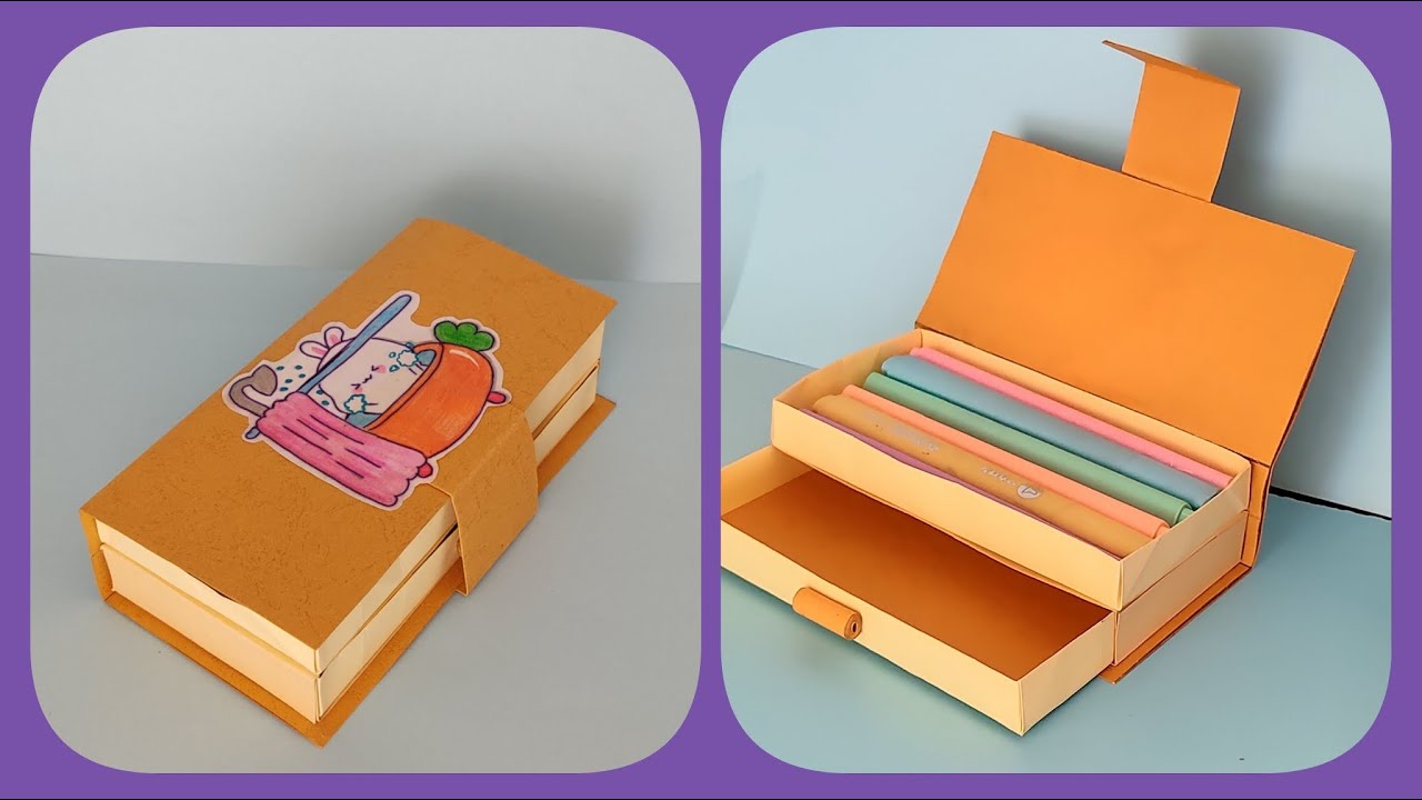 صنع اشياء بالورق . اعمال يدوية بالورق .صنع مقلمه كيوت بالورق. افكار وحيل .DIY paper craft