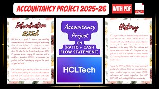 Accountancy Project Class 12th 2025-26 | Specific Project On HCL Ltd (Ratio + Cash Flow Statement)