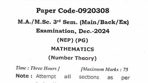 Number Theory|M.Sc.3rdsem| Maa Shakumbhari University|2024| Maths|Study By Sukanya Srivastav|#pyq 
