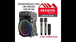 SPEAKER 18 INCH WIRELESS PORTABLE SPEAKER SOUND SYSTEM MEETING AMPLIFIER 18 INCH - AIWA PSP-1800