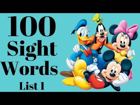 Mickey Mouse Sight Words | 100 Sight Words List 1 | 100 High Frequency  Words | Disney Characters - YouTube