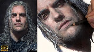 Real Time Drawing The Witcher(Henry Cavill) in Colored Pencil || Part 1