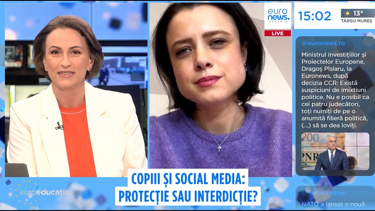 EURONEWS ROMANIA - Social media, copiii și dependența de online - Psiholog ANDREEA VOICU