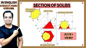 3. How to section a Hexagonal Pyramid and draw true shape of section