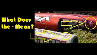 What does the minus sign mean on a baseball bat or softball bat?