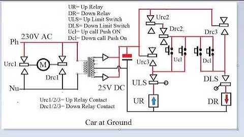 Simple G+1 Elevator Relay Control Circuit in Hindi