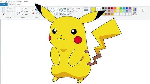 How to draw Pikachu in MS Paint | Easy step by step drawing