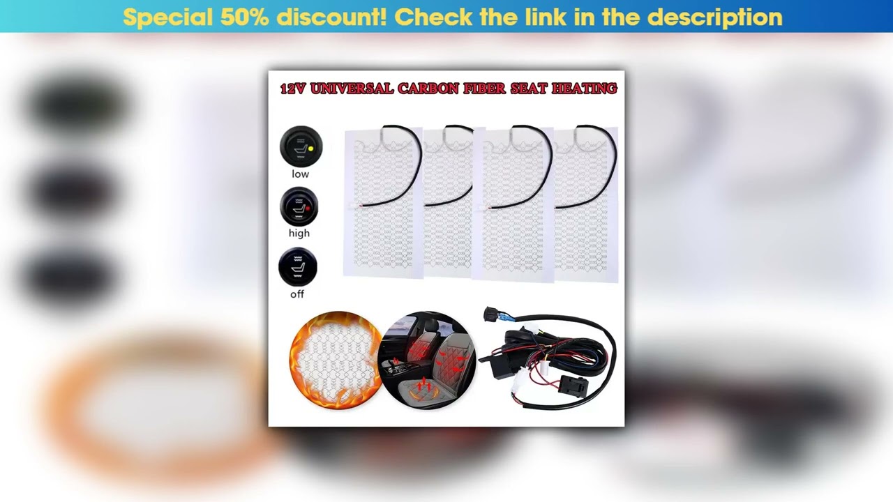 Deal 12V Universal Car Seat Heater Heat Pads Carbon Fiber Heated Heating Round Cushion Control Swit