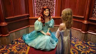 Scarlett Meets The Little Mermaid Ariel At The Princess Royal In Disneyland - April 2023