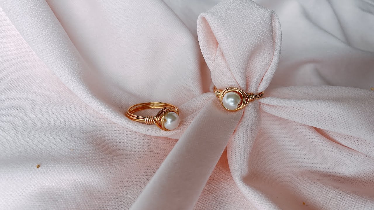 How to make simple Pearl Ring/Basic wire wrapped pearl ring/handmade rings/diy ring/sriya creations