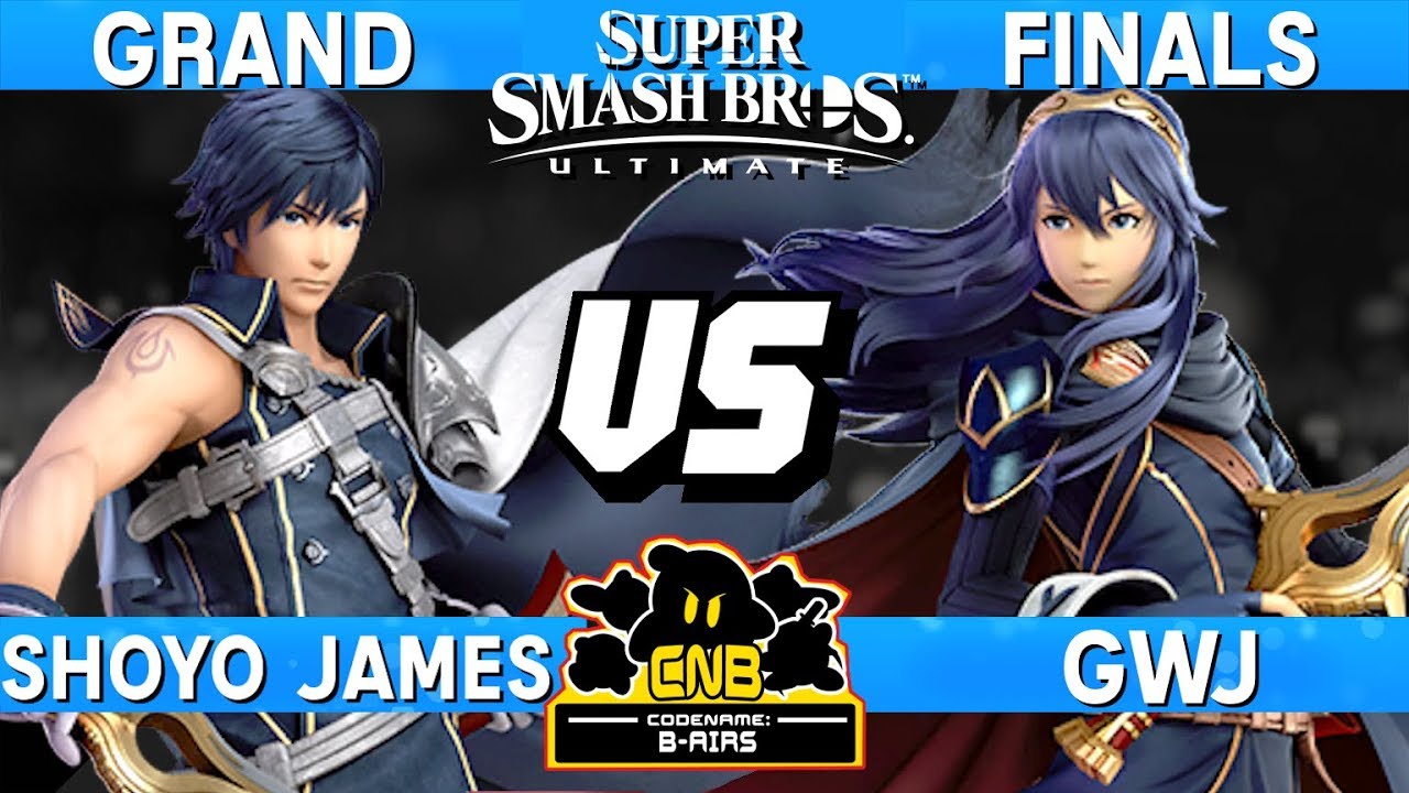 Smash Ultimate Tournament Grand Finals - Shoyo James (Chrom) vs GwJ (Lucina / ROB) - CN:B-Airs 166