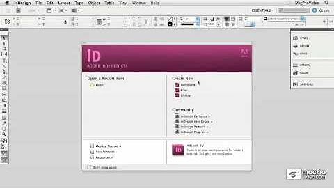 InDesign CS5 101: Core InDesign CS5 101 - 2 Touring the Welcome Screen