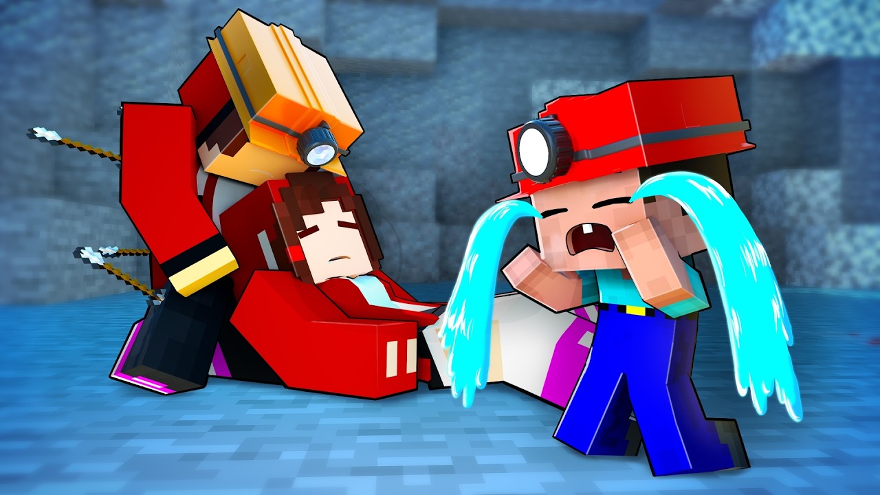 MAIZEN : Baby went to the mine and found JJ! - Minecraft Animation