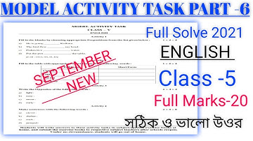 Class -5 English (ইংরাজি) Model Activity Task Part-6 (New) @ All In One Bengali Education