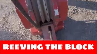 Reeving the three sheave block with six parts of line