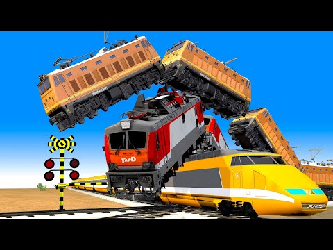 【踏切アニメ】新幹線山手線と西武鉄道を飛び越える【カンカン】 Fumikiri 3D Railroad Crossing Animation