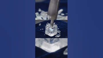 Hypnotic ASMR: Shattering a Glass Cube 💎🔪 #asmr #oddlysatisfying #glasscrushing