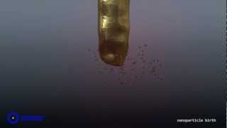 laser ablation and nanoparticle generation in liquid flow