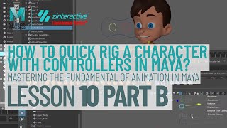 How to Quick Rig a Character with Controllers? | Lesson10PartB | Maya Animation for Beginners | Live