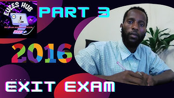 የካቲት 2016 ክፍል 3 MECHANICAL ENGINEERING exit exam solved 2016 part 3 የሜካኒካል ተማሪዎች ማዉጫ ፈተና ↇEUEES HUb