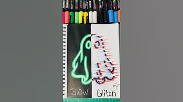 One Drawing 2 Different Styles (1 VIDEO) With Posca🔥👻#shorts shortfeed #new #posca #art #trending