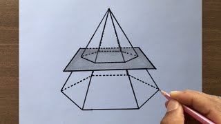 How to Draw a Cross Section of Hexagonal Pyramid