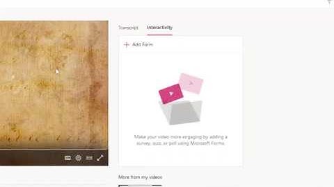 Attach Form to Microsoft Stream Video