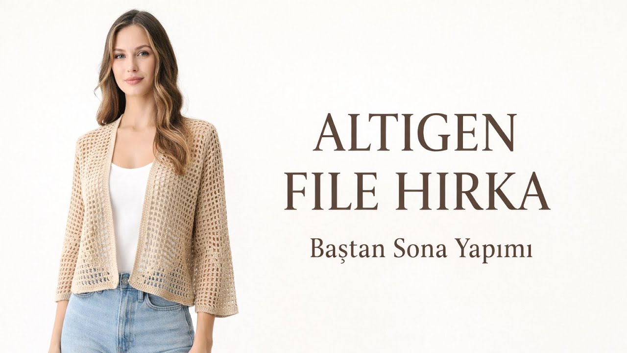 Altıgen delikli hırka
