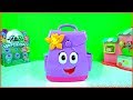 Dora Back Pack Full of Toy Surprises. Opening Blind Bag Peel Reveal 2. Opening Blind Bag Squeesh Yum